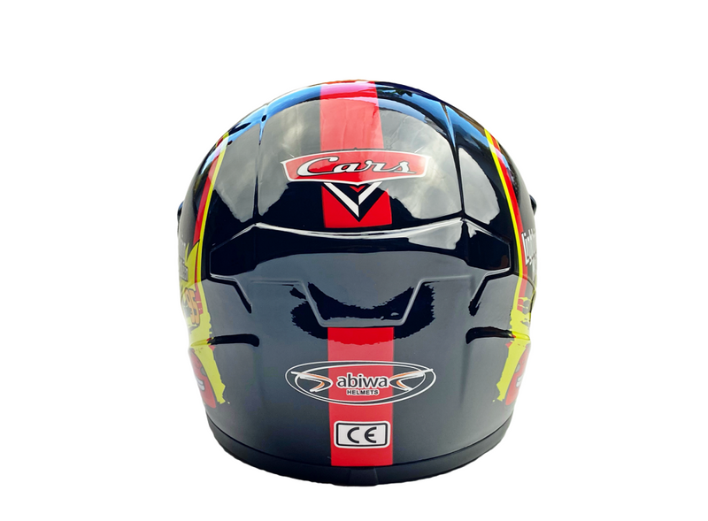 Kask dziecięcy skuter motorower czarny auta 48-49cm