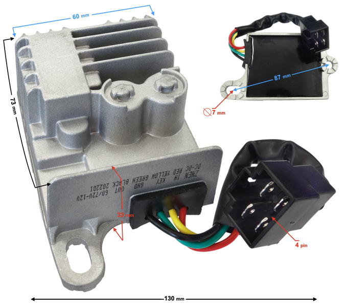 Konwenter napięcia do skutera elektrycznego Barton Tres 7A 60 - 72V 12V