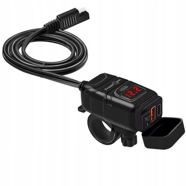 Ładowarka motocyklowa FreedConn MC1N-PD szybkie ładowanie QC 3.0 włącznik