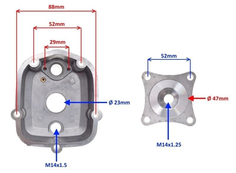 Głowica cylindra derbi aprilia gilera 70ccm woda