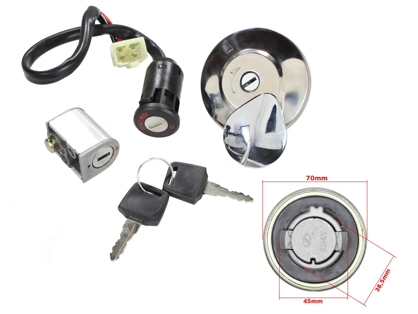 Stacyjka z zestawem zamków chopper king łoś jolly