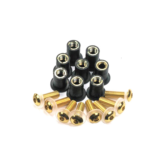 Oxford śruby nakrętki owiewek złote 5mm 8 szt