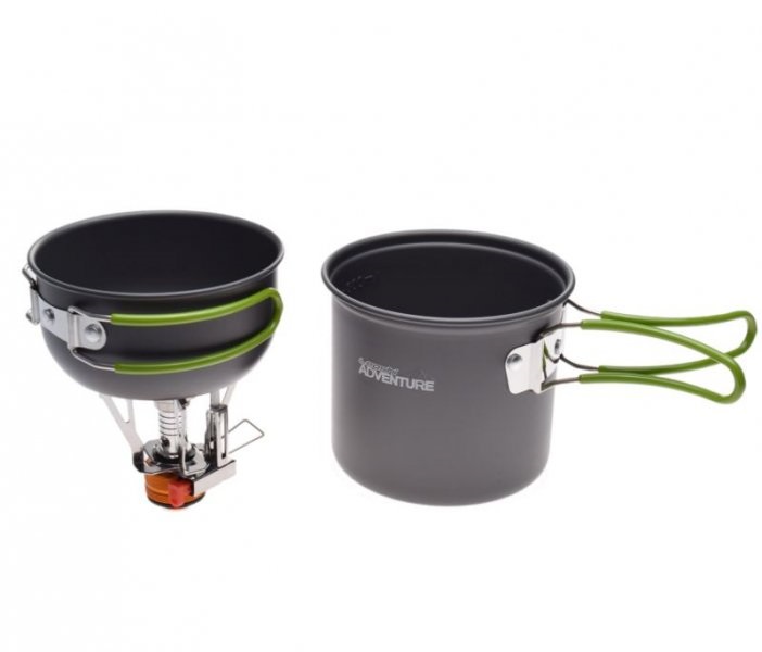 Naczynia turystyczne z palnikiem aluminium