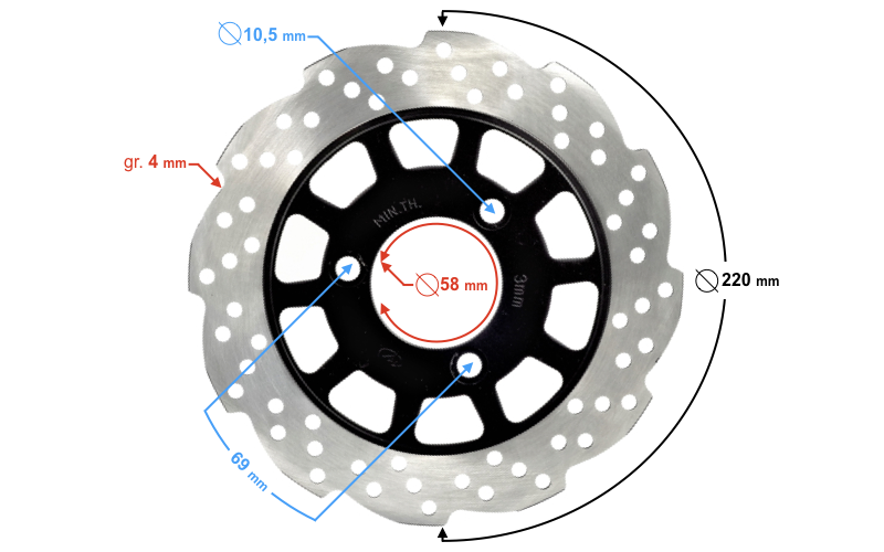 Tarcza hamulcowa tylna do skutera Barton B-Max