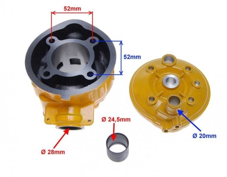 Cylinder 2t 70cm3 yamaha aprilla minarelli am6 hrd