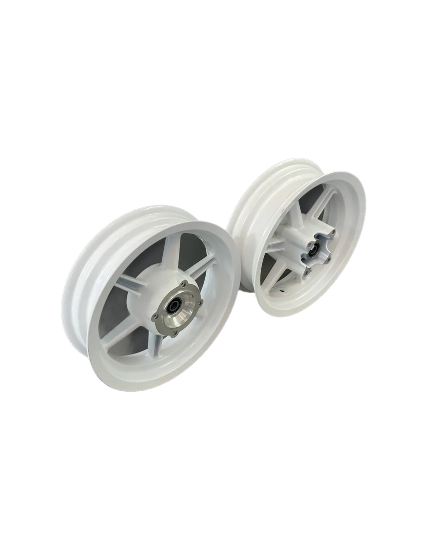 Zestaw felga przód 2.5x12 tył 3.5x12 opona przód 100/90-12 tył 120/80-12 wentyle supermoto Kayo MRF