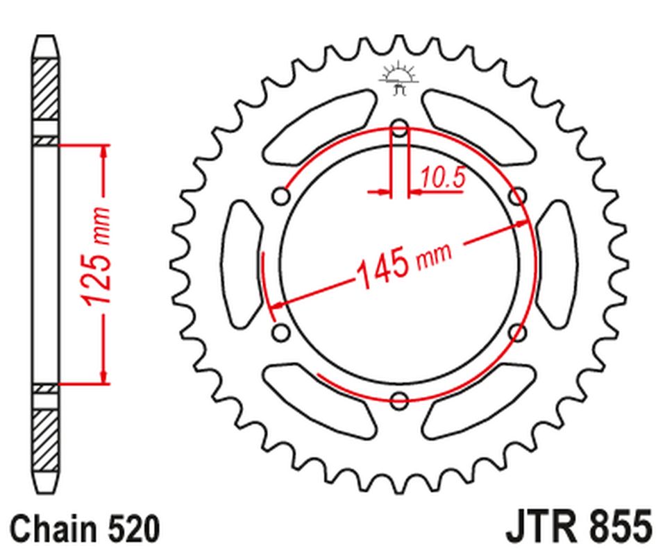 JT zębatka tylna 48z 520 Yamaha DT 250 MT-03 660 XJ 600 XT 660 XTZ 750