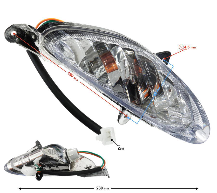 Kierunkowskaz przedni lewy do skutera Barton 21 2