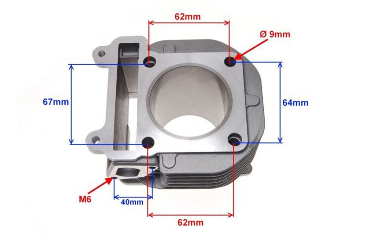 Cylinder 125ccm 58,50mm Yamaha Cygnus 125 Vino 125 MBK Flame-X X-Over Bw's
