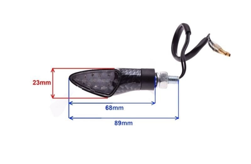 Kierunkowskaz carbon biały klosz led para strzałki