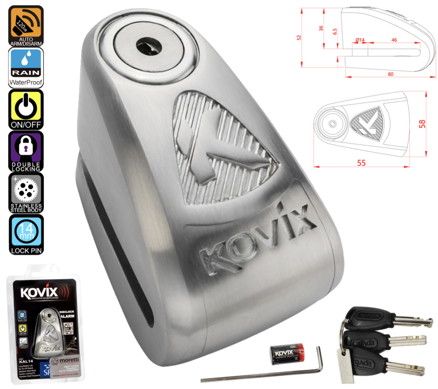 Blokada tarczy hamulcowej z alarmem KOVIX KAL14