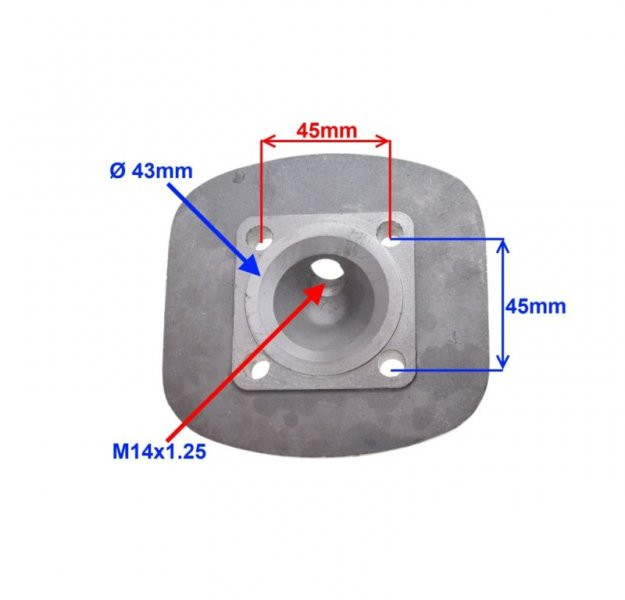 Głowica cylindra do silnika rowerowego 80 ccm 2t