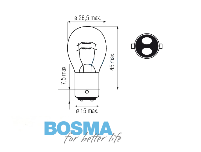 Żarówka Bosma 12V 21/5W BAY15d P21/5W (1574)