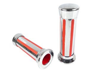 Manetki chrom kapsel czerwone pasy 22mm