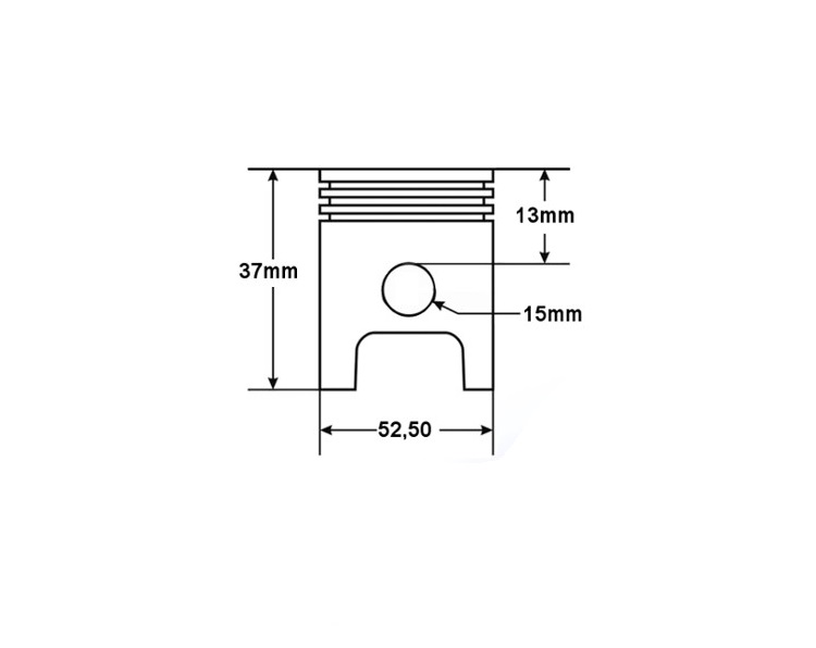 Tłok pierścienie 52,5mm komplet skuter gy6 125 4t