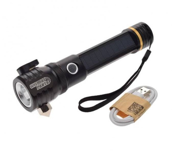 Latarka Taktyczna Powerbank Kompas Młotek Nóż