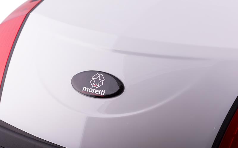 Kufer Moretti MR-889 46l biały czerwony odblask