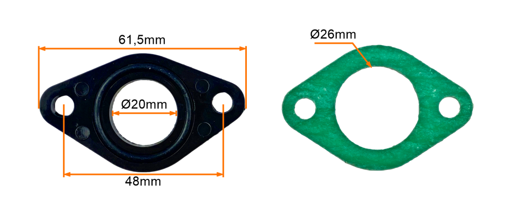 Uszczelki ebonitowa oring + uszczelka kolektora gaźnika atv cross chopper