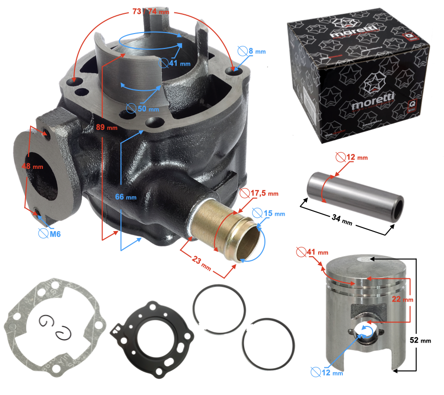 Cylinder 50ccm 2T Suzuki Katana Ciecz Woda