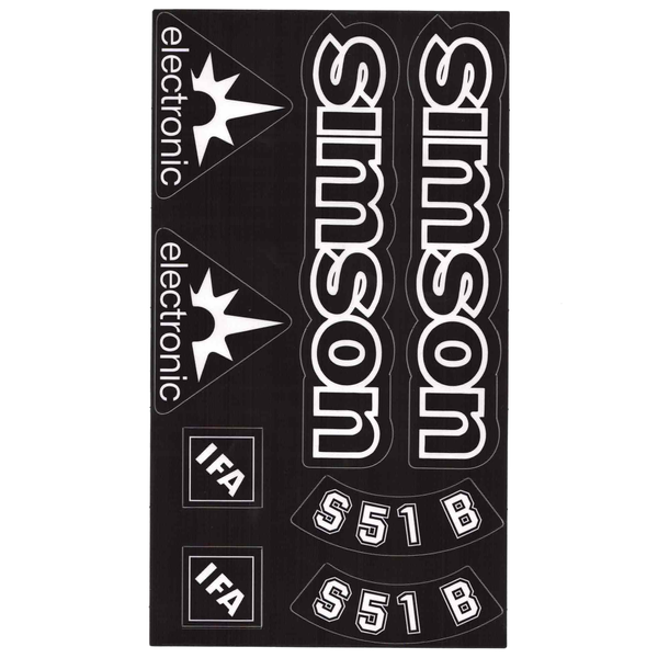 Naklejki transparentne ciemne premium Simson S51 komplet