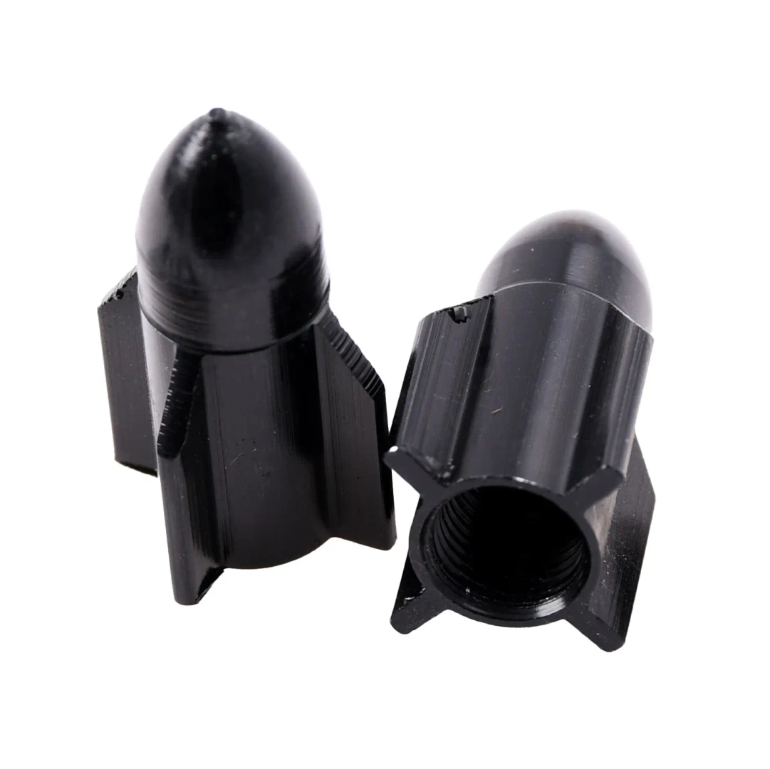 Nakrętki wentyla czarne rakiety 2 sztuki Racing Force