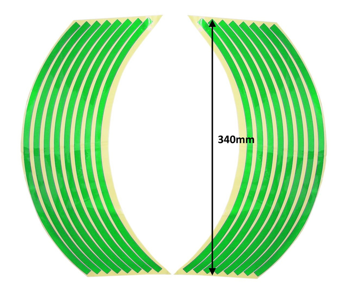 Naklejki odblaskowe na obręcze kół zielone