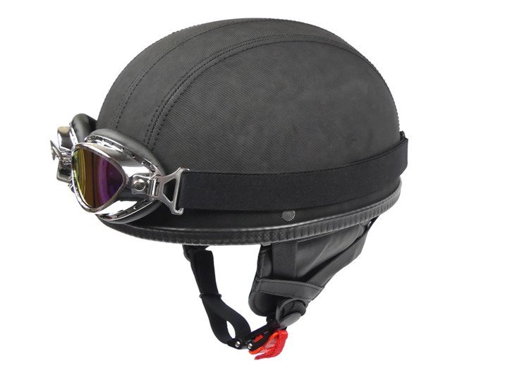 Kask otwarty z goglami chopper drag cruiser awina