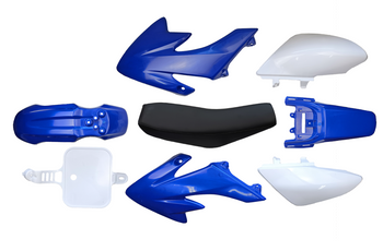 Plastiki owiewki niebieskie pocket bike mini cross MRF pitbike + siedzenie