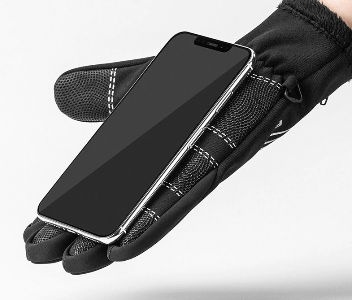 ROCKBROS Rękawiczki rowerowe ocieplane S091-4BK