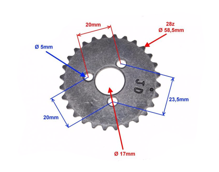 Zębatka wałka rozrządu 139fmb zipp pro junak romet