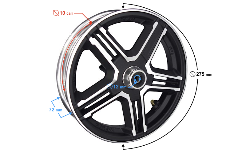 Felga przednia skuter Barton E Energy 2.15-10 cali