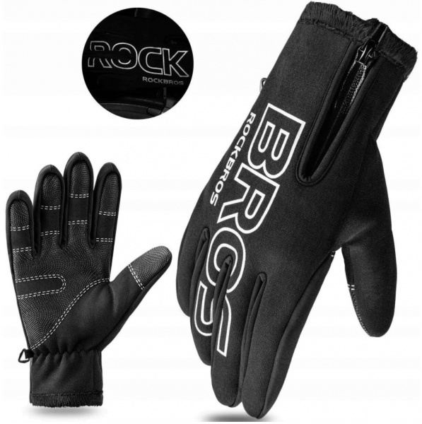 ROCKBROS Rękawiczki rowerowe ocieplane S091-4BK