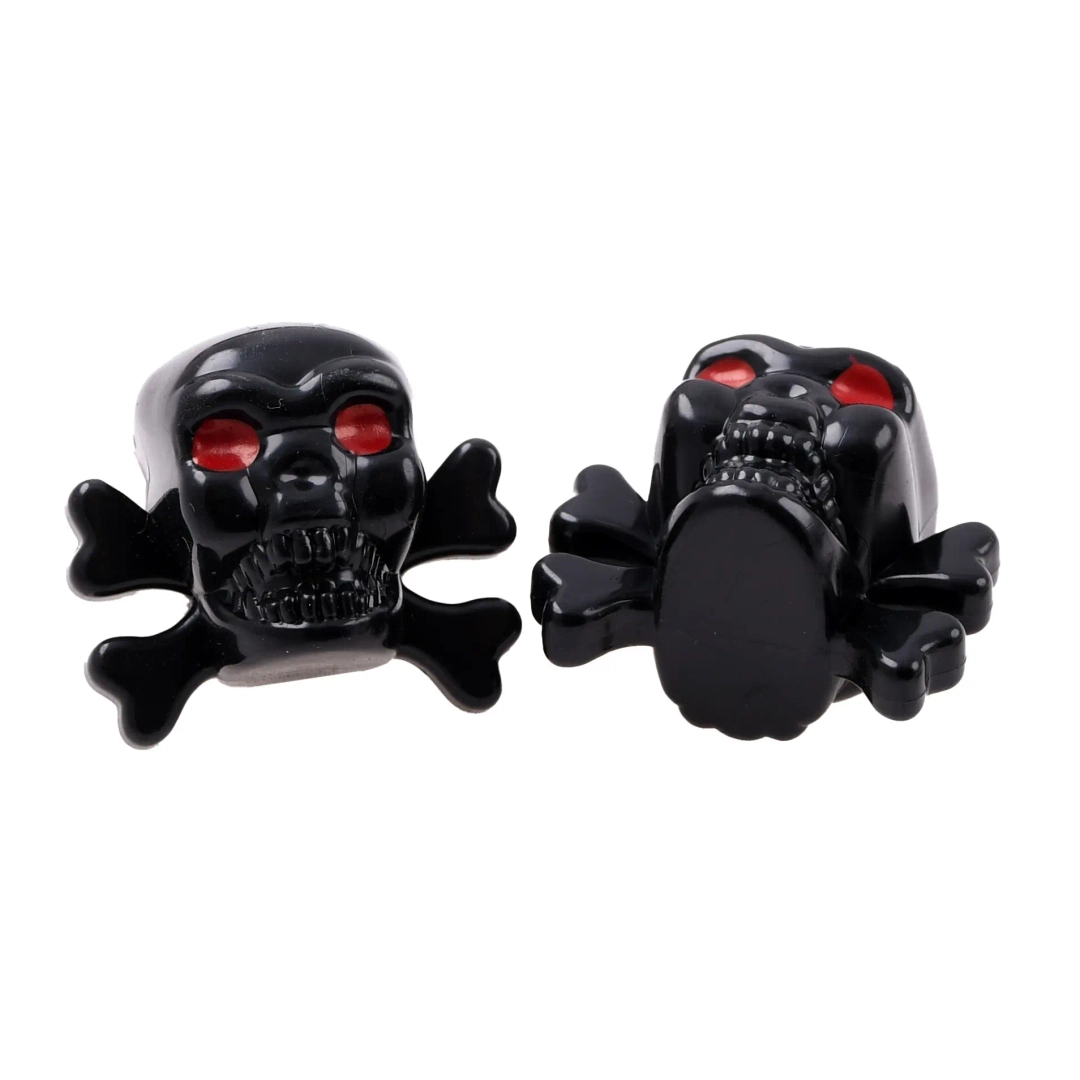 Nakrętki wentyla czarne czaszki V2 2 sztuki Racing Force