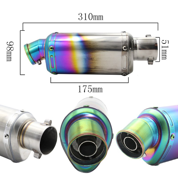 Końcówka wydechu Uni Adventure Short tęcza kpl