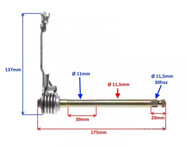 Wałek zmiany biegów YX140 MRF140