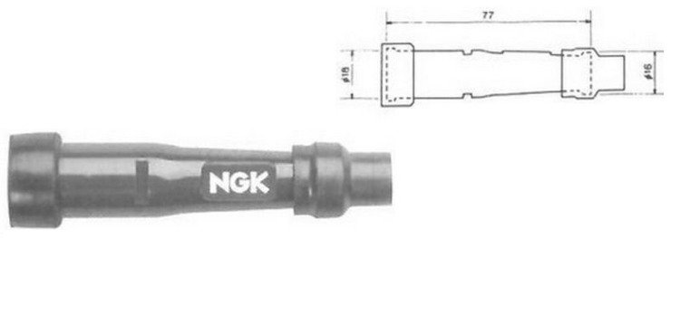 Fajka zapłonowa świecy ebonitowa prosta NGK SB05F