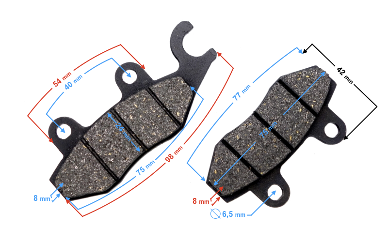 Klocki hamulcowe przednie motorower Barton TZR50N