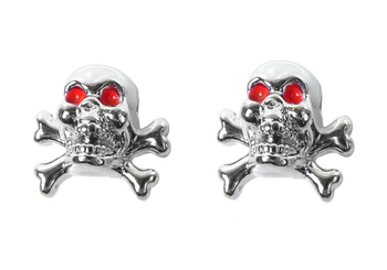 Nakrętki na wentyl chrom czaszki z piszczelami