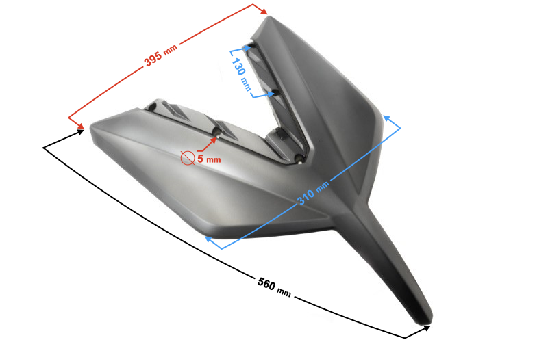 Dekor obudowy przedniej część dolna do skutera Barton E-Max grafitowy