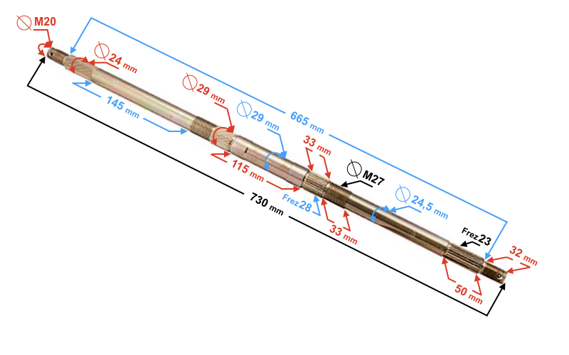 Oś koła tylnego ATV Force