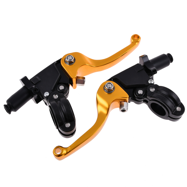 Dźwignia hamulca sprzęgła + obejmy złote Simson DPR