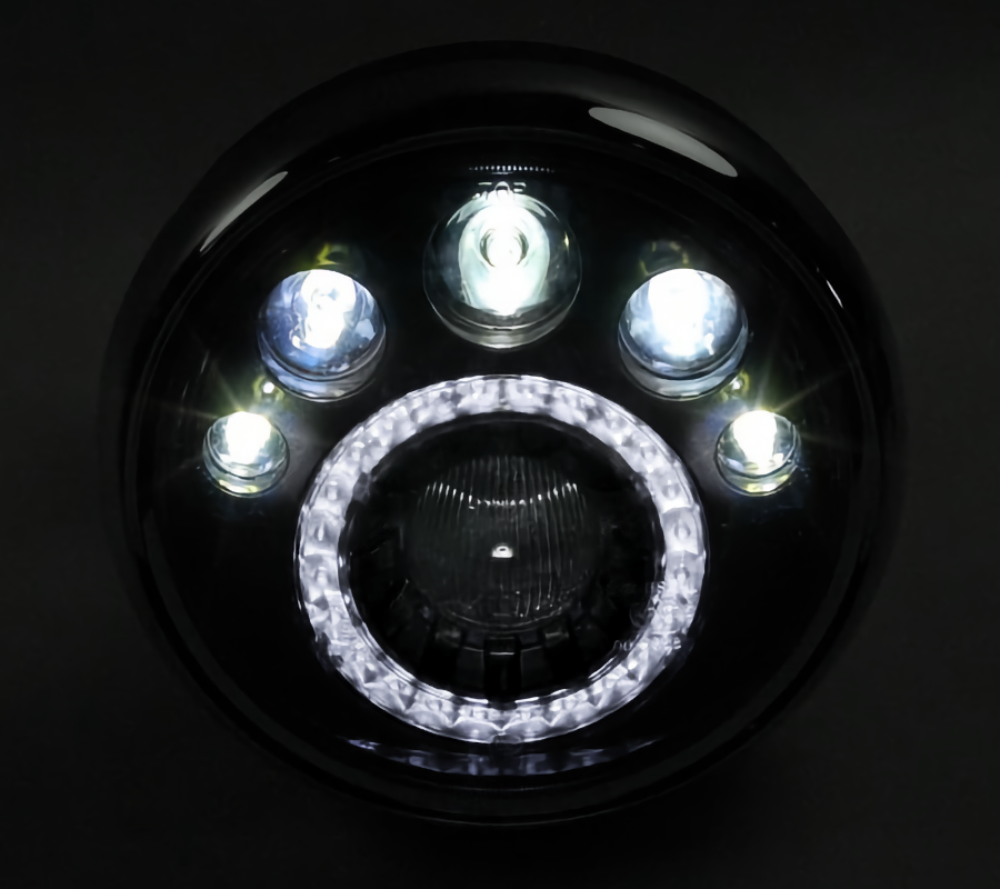 Reflektor LED Barton Fighter motorowery motocykle Chopper Cafe Racer