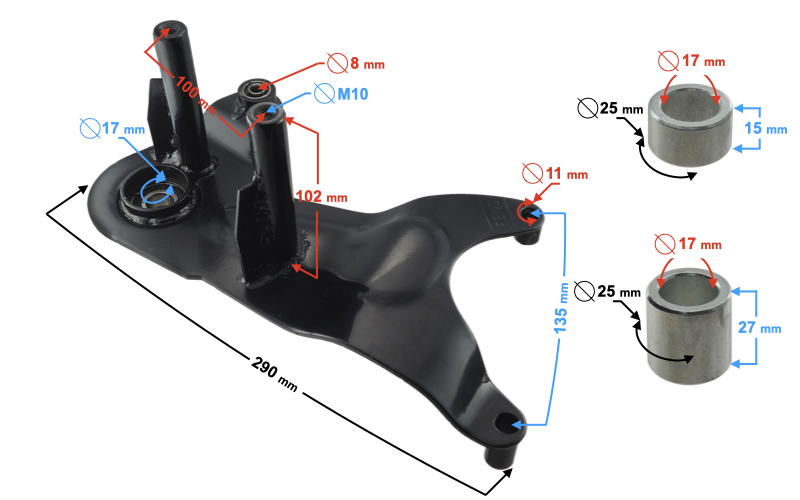 Mocowanie tłumika wahacz skuter Barton Falcon 50