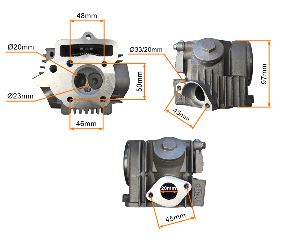 Cylinder głowica 47mm 70cc atv Bashan motorower Barton Junak Romet Zipp