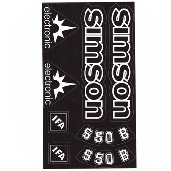 Naklejki transparentne ciemne premium Simson S50 komplet