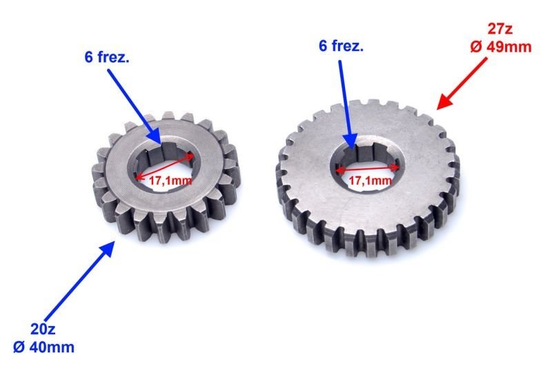 Zębatki skrzyni biegów 20z 27z quad atv 139fmb 125