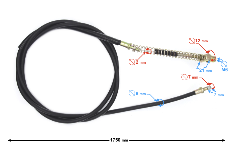 Linka hamulca tylnego 1750mm do skutera Barton Tres