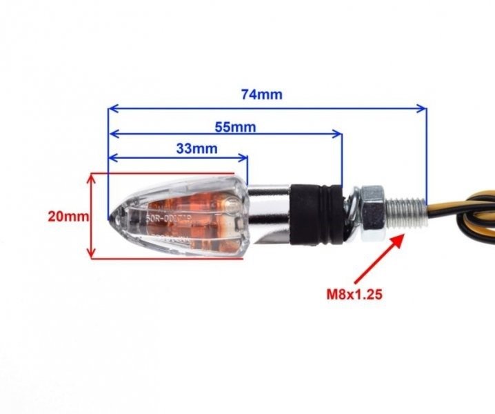 Kierunkowskaz przód jasny chrom