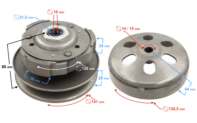 Sprzęgło do skutera Barton Huragan 125