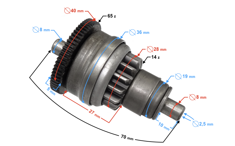 Bendix rozrusznika elektrycznego skutera Huragan 5
